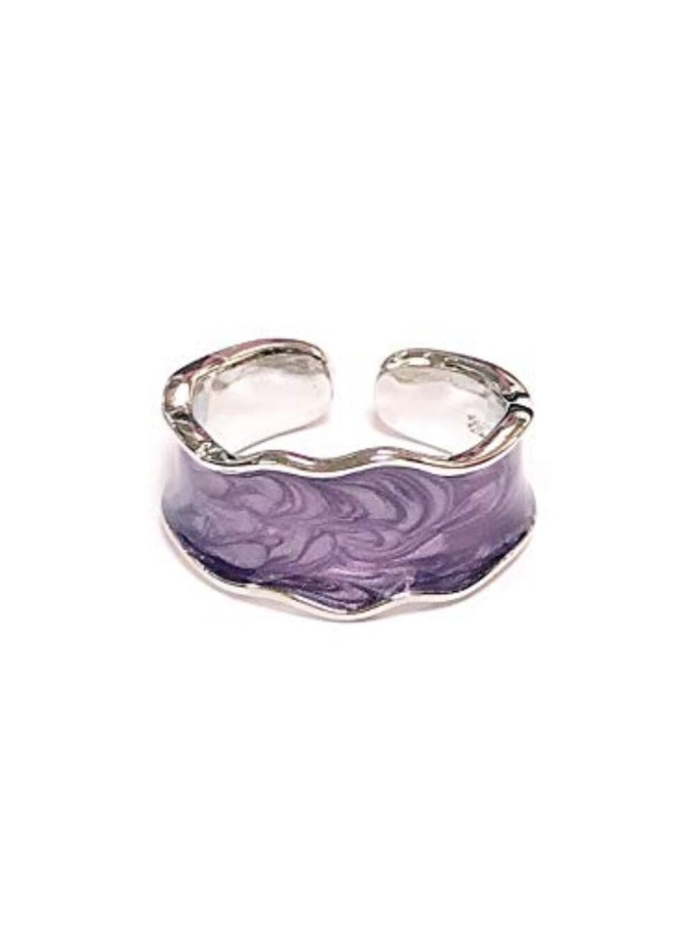 New - Elegant Oil Drip Enamel Wave Wide Irregular Colorful Adjustable Opening